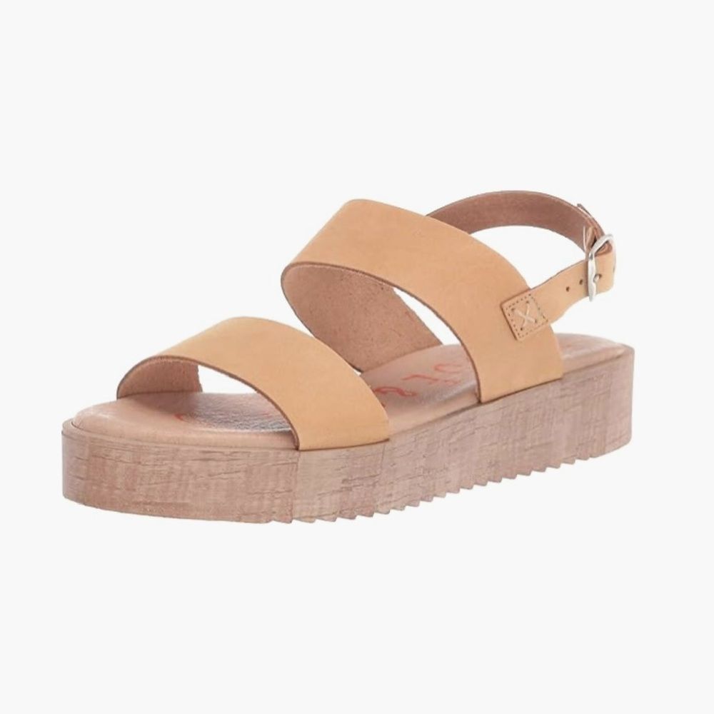 Musse & Cloud Leather Platform Tan Sandals